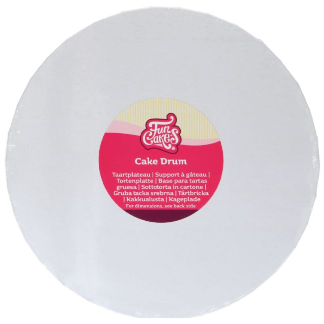 FunCakes Cake Drum Rond Blanc Ø32,5 cm épaisseur 20mm - Funcakes