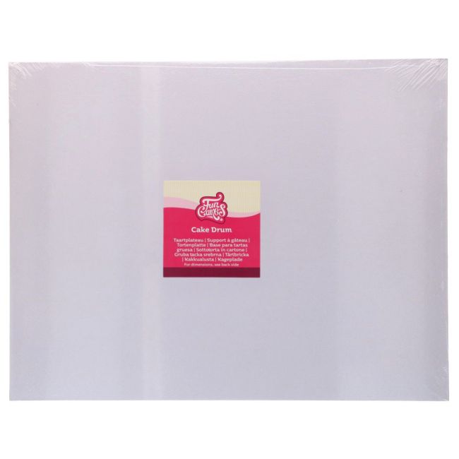 Cake Drum Oblong Blanc 45x35cm - FunCakes