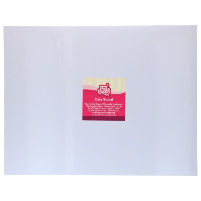 Cake Board Oblong Blanc 45x35cm - FunCakes