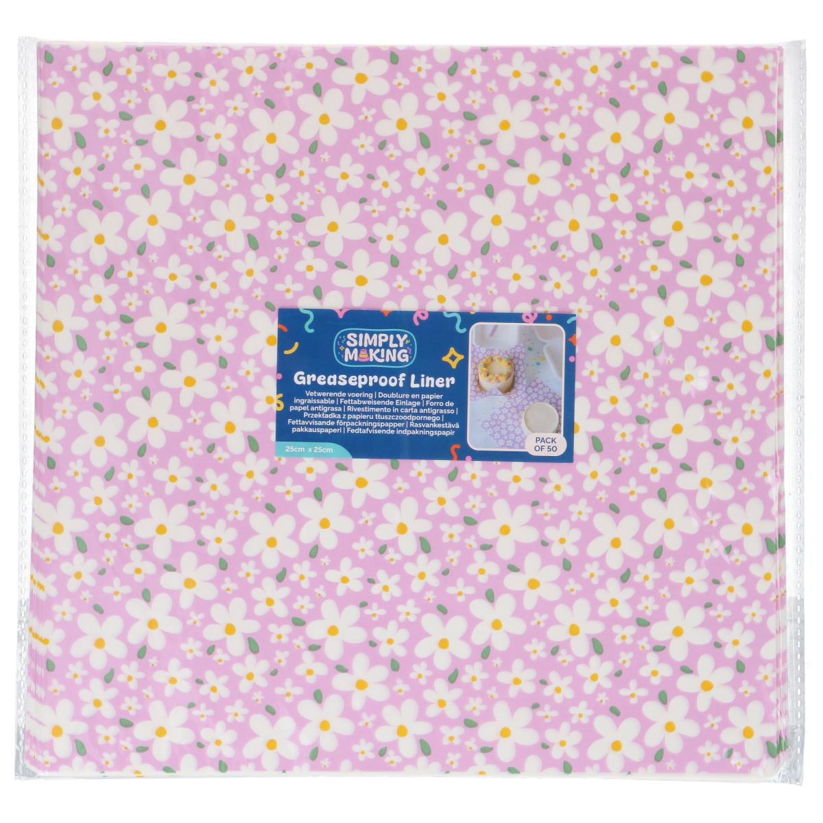 50 feuilles de papier sulfurisé florale pour bento cake - simply making