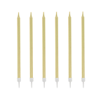 12 bougies dorées hautes 13 cm