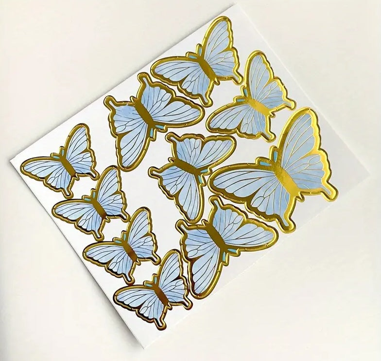 Lot de 10 Papillon bleu decoration carton