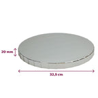 Cake Drum Rond Argent Ø32,5cm épaisseur 20mm - FunCakes