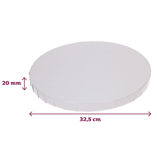 FunCakes Cake Drum Rond Blanc Ø32,5 cm épaisseur 20mm - Funcakes
