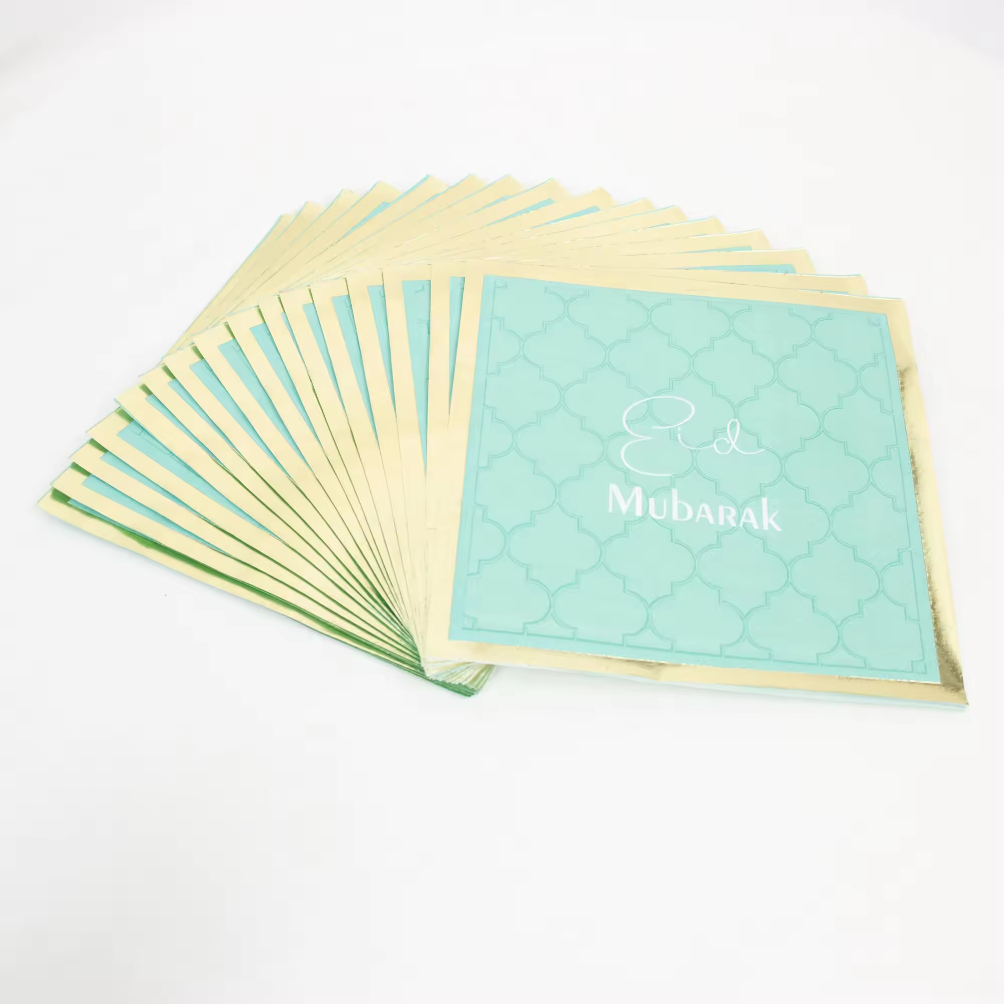 20 serviettes en papier Eid Mubarak bleu tiffany