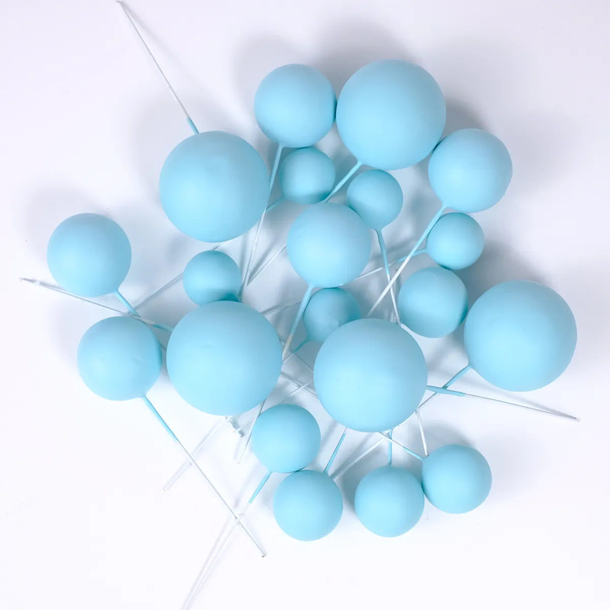 20 boules de décoration - Bleu bébé