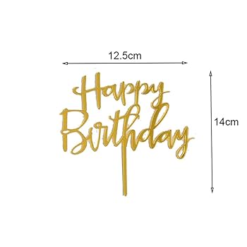 Topper happy Birthday acrylique - couleurs aux choix