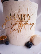 Face topper acrylique Happy Birthday + un mot ou un prénom (Délai de fabrication actuel 2 jours)