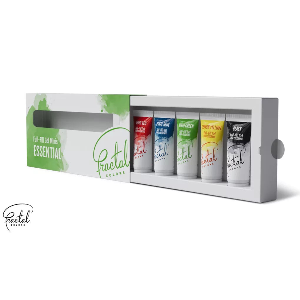 Set colorants alimentaires en gel Fractal Colors - 5 Mini tubes
