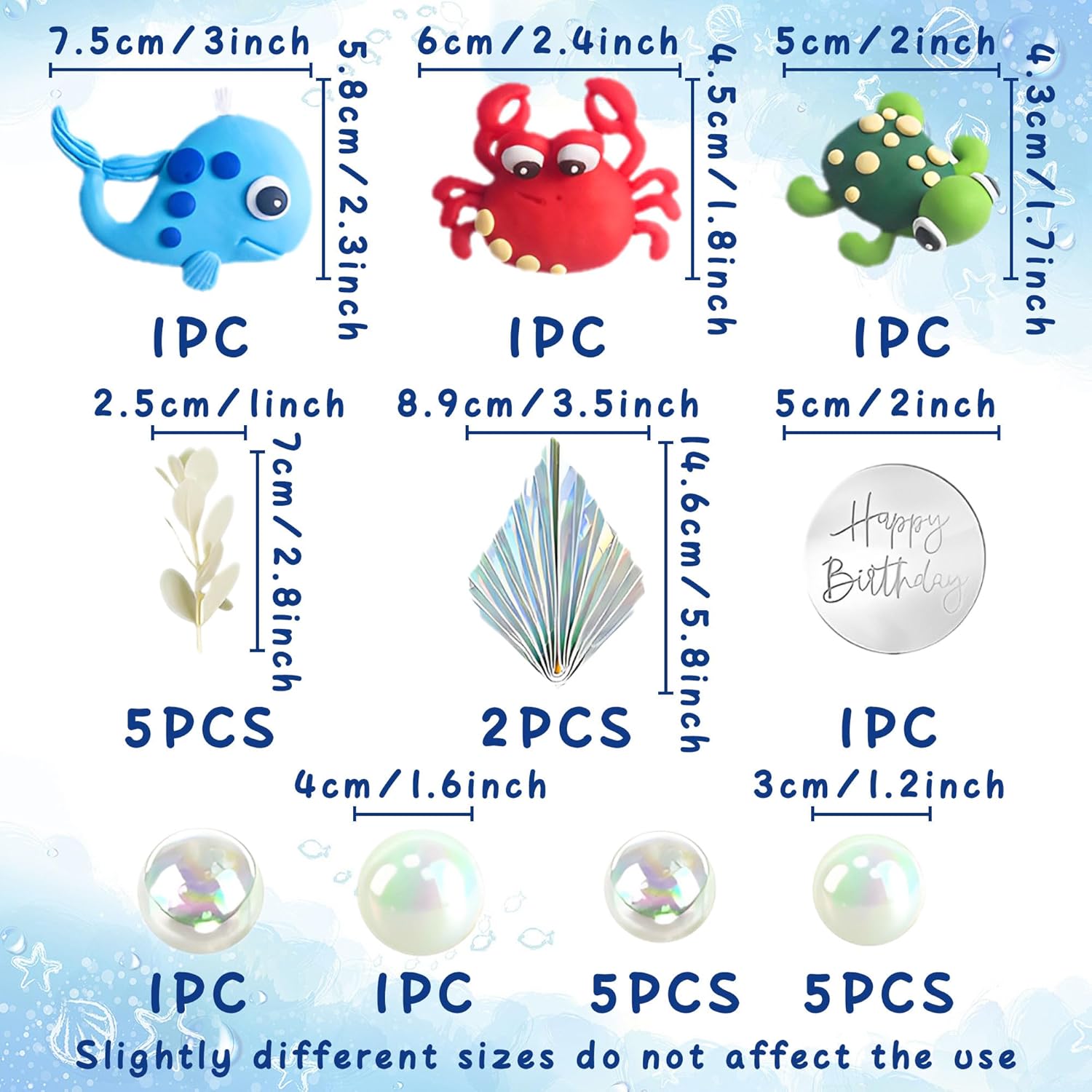 Set decoration theme ocean