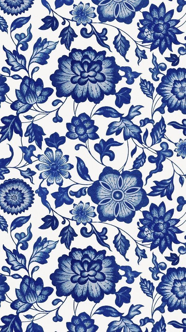 Impression feuille de sucre florale bleu