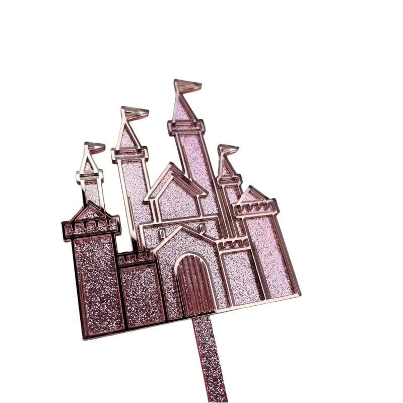Topper chateau en acrylique Rose