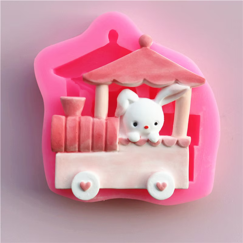 Moule en silicone Train lapin