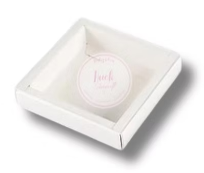 Boite blanche avec couvercle transparent - par lot de 5