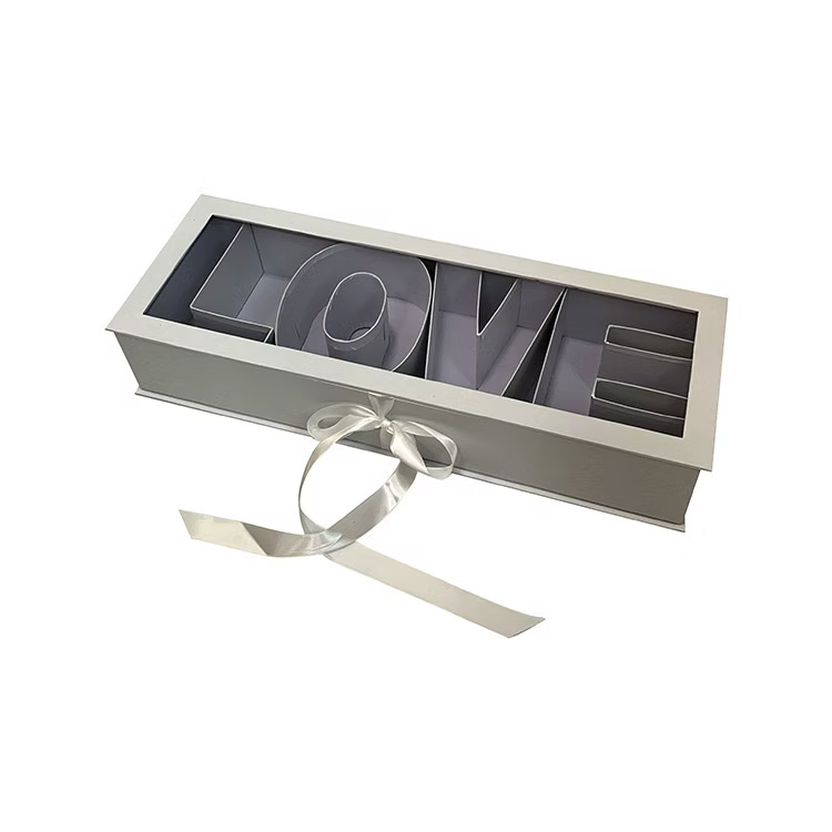 Coffret cadeau blanc LOVE avec fenêtre transparente