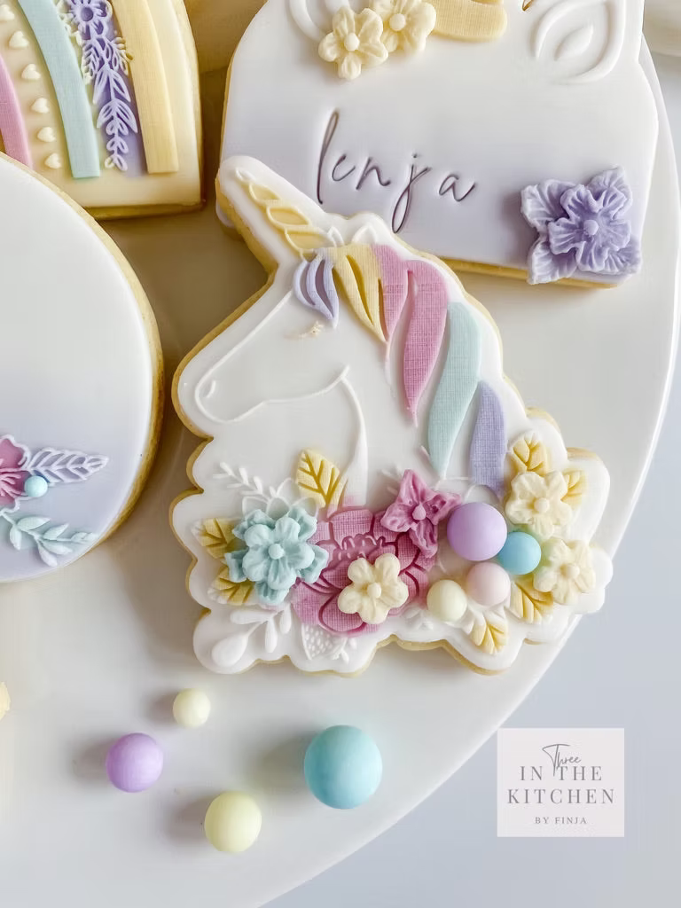 Tête licorne fleurie + emporte-pièce - Oh my cookies