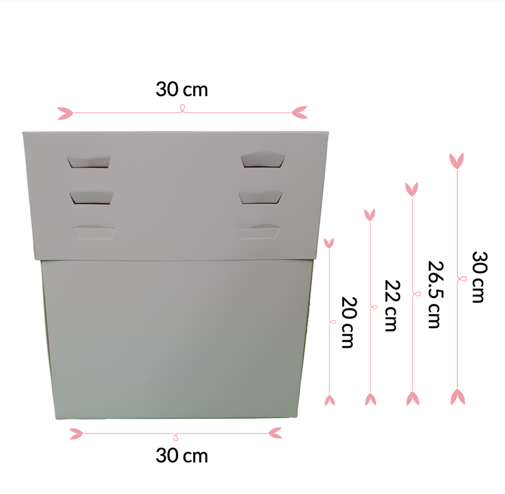 Boite à gâteau blanche - hauteur réglable - taille aux choix