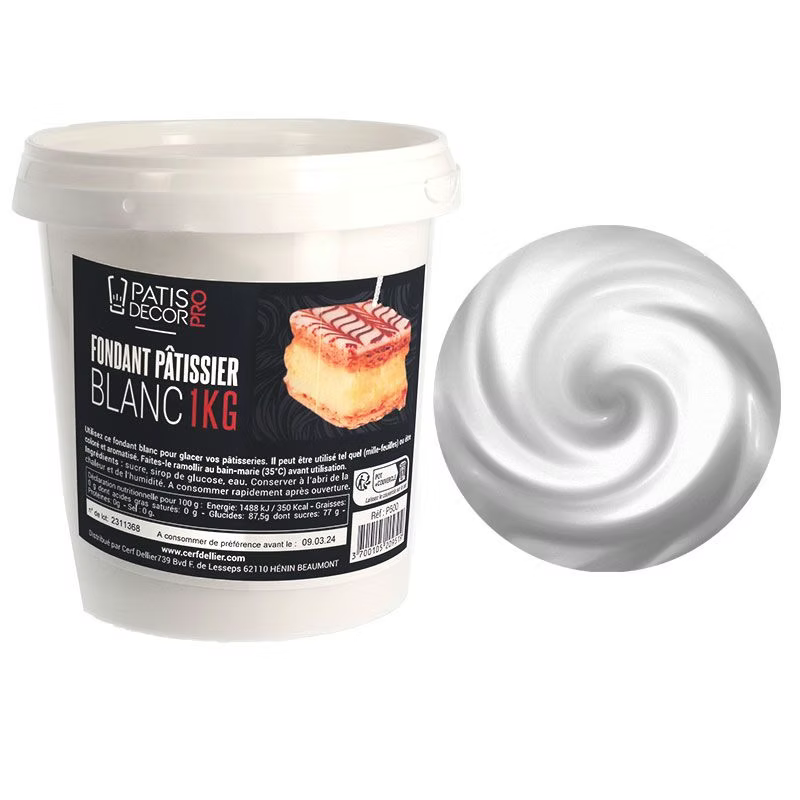 Fondant blanc pâtissier 1 Kg