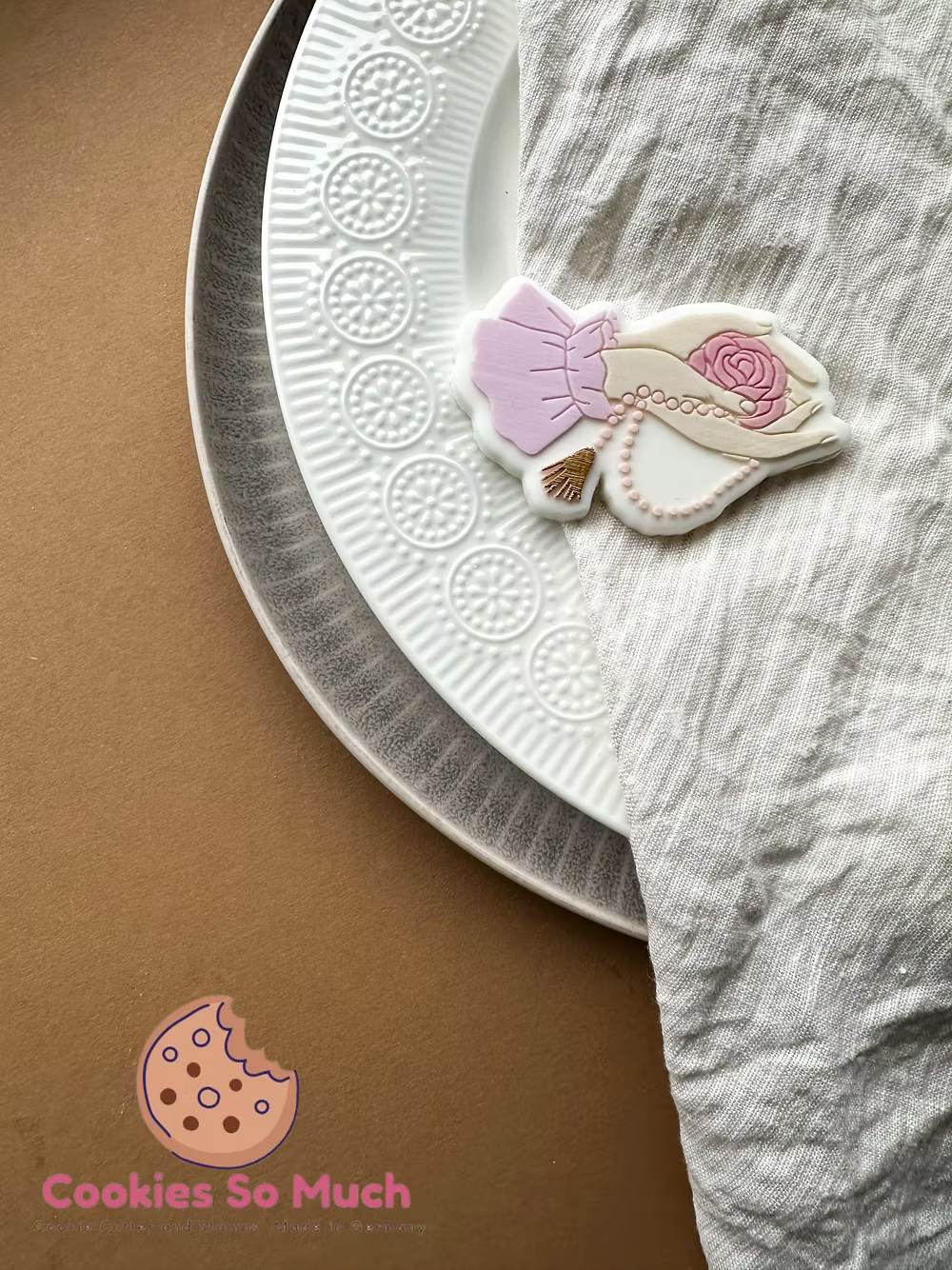 Tampon + Emporte-pièce main en priant avec rose - CSM