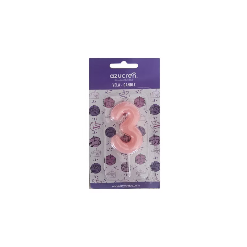 Bougie rose chiffres aux choix