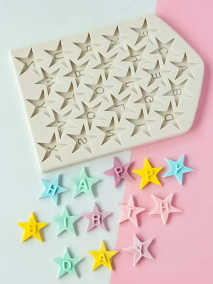 Moule en silicone alphabet étoile