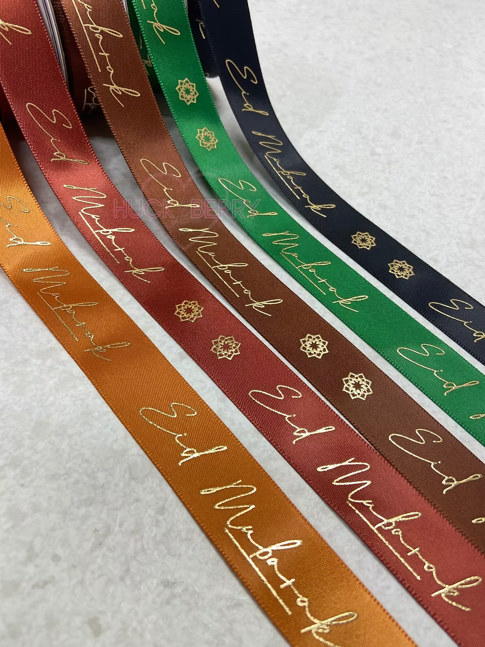 Ruban satin Eid mubarak - couleurs aux choix