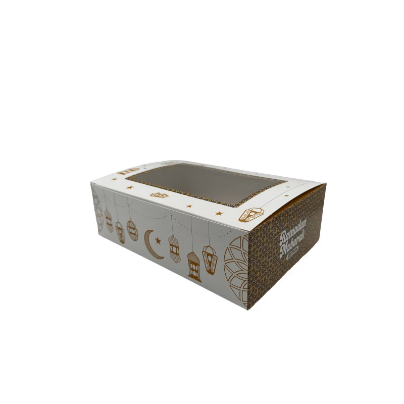 Boite 6 cupcakes blanche Ramadan mubarak avec insert