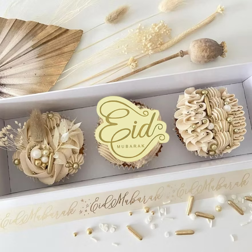 Lot 10 Toppers cupcakes Eid Mubarak or