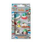 Set/6 Noël blanc en sucre comestible - Decora