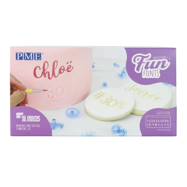 Chiffres et caractéres spéciaux Tampons Fun Fonts PME Collection 1