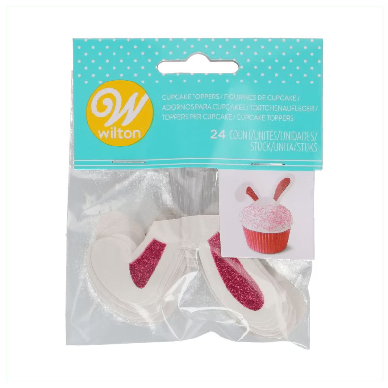 Pics à Oreilles Glitter Bunny 24 pieces - Wilton