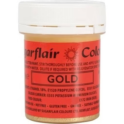 Peinture alimentaire brillante Or - Sugarflair