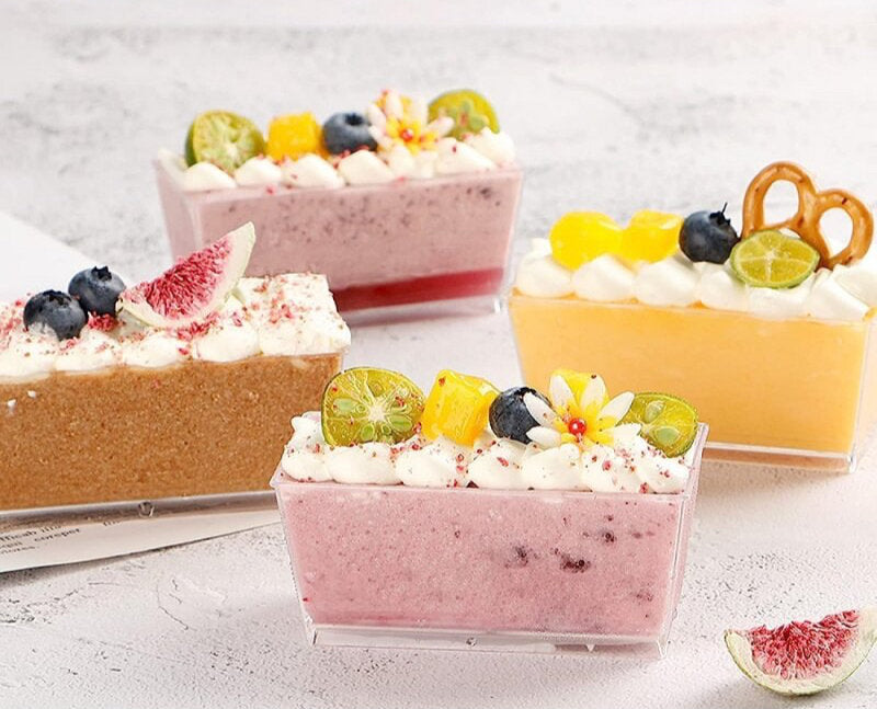 Coupes à mousse dessert 160 ml rectangulaires - 25 pcs