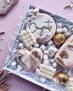 Boite blanche avec couvercle transparent pour biscuits - lot de 5