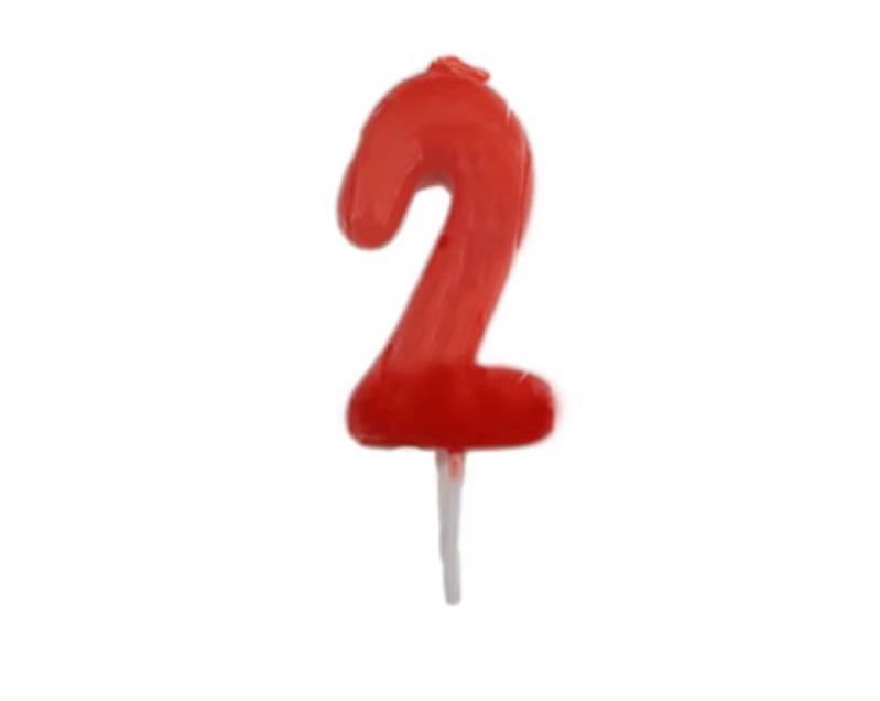 Bougie rouge chiffres aux choix