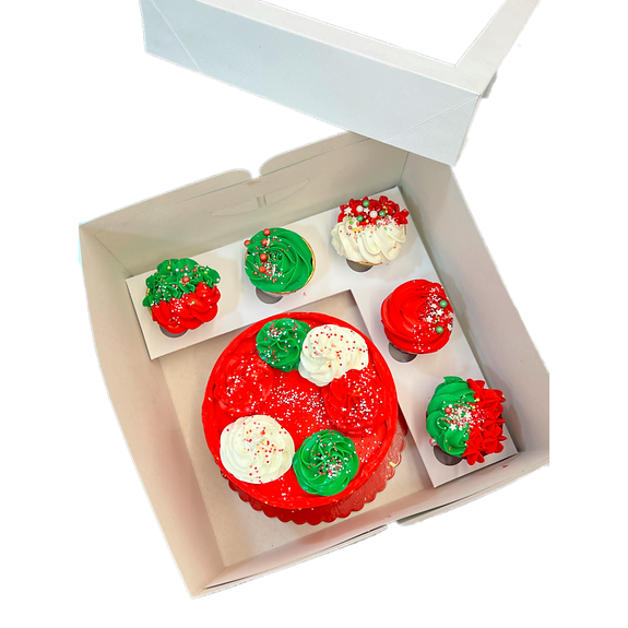 Boite mixte pour gâteau et cupcakes avec fenêtre  - tailles disponibles