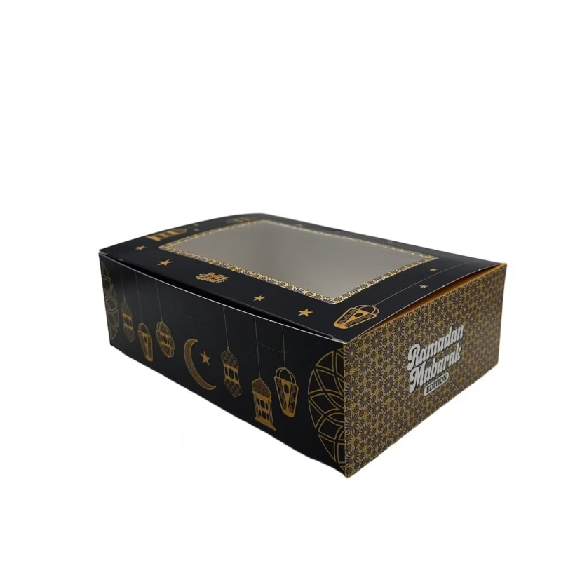 Boite 6 cupcakes bleu nuit  Ramadan mubarak avec insert