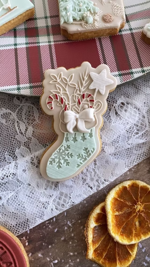 Tampon Christmas stocking + emporte piece