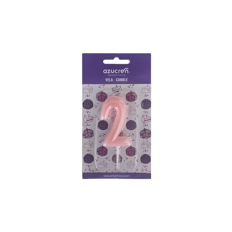 Bougie rose chiffres aux choix