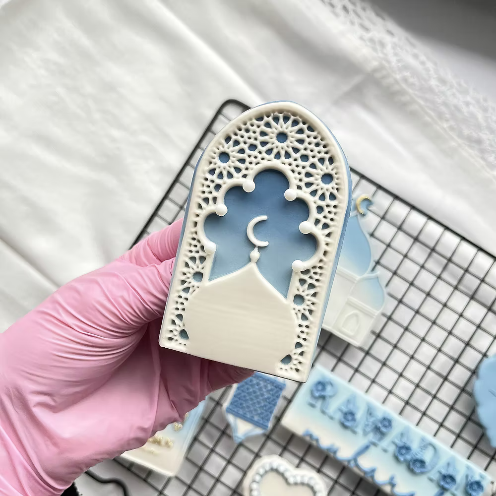 Tampon embosser + emporte-pièce à motif 3D de mosquée de fenêtre  - CCF