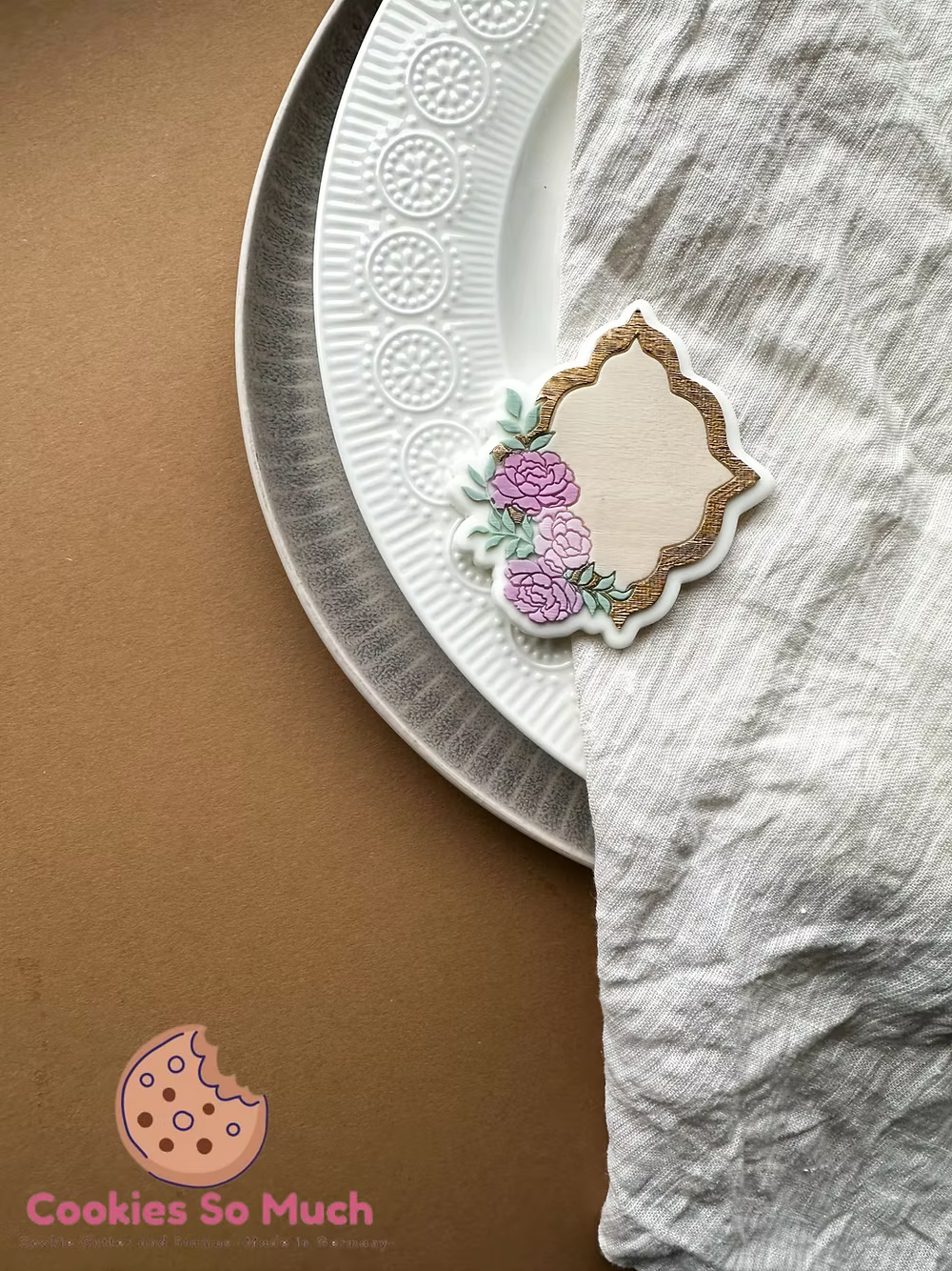 Tampon + Emporte-pièce cadre oriental avec fleurs - CSM