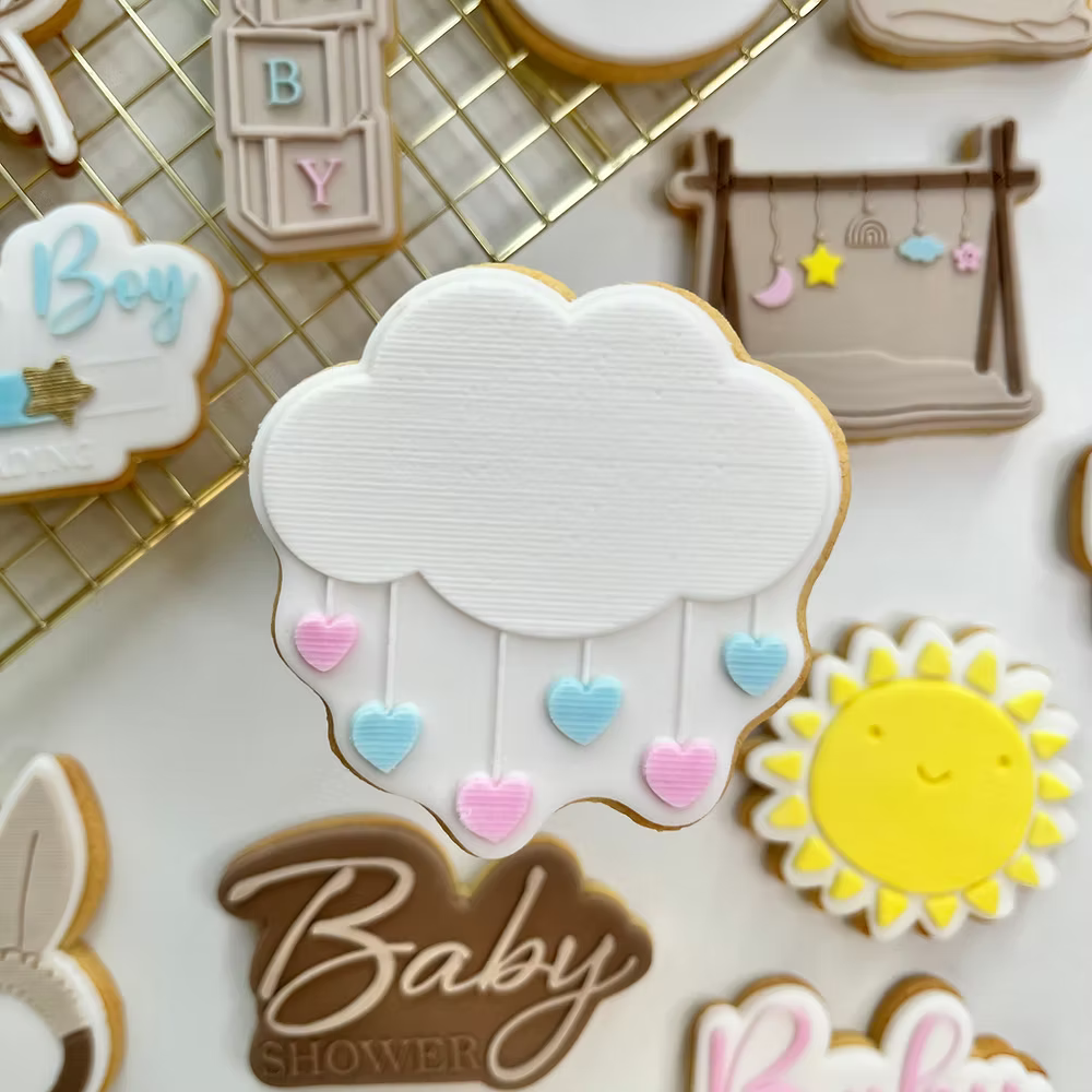 Tampon + emporte piece Cloud with hearts - LM