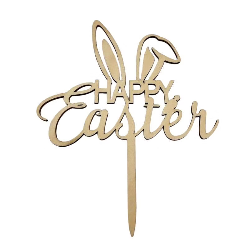 Cake Topper Happy Easter  - Bois