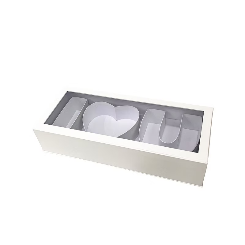 Coffret cadeau blanc I♡Y avec fenêtre transparente