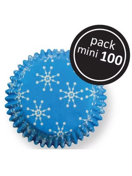 100 Caissettes à mini cupcake flocons de neige - PME