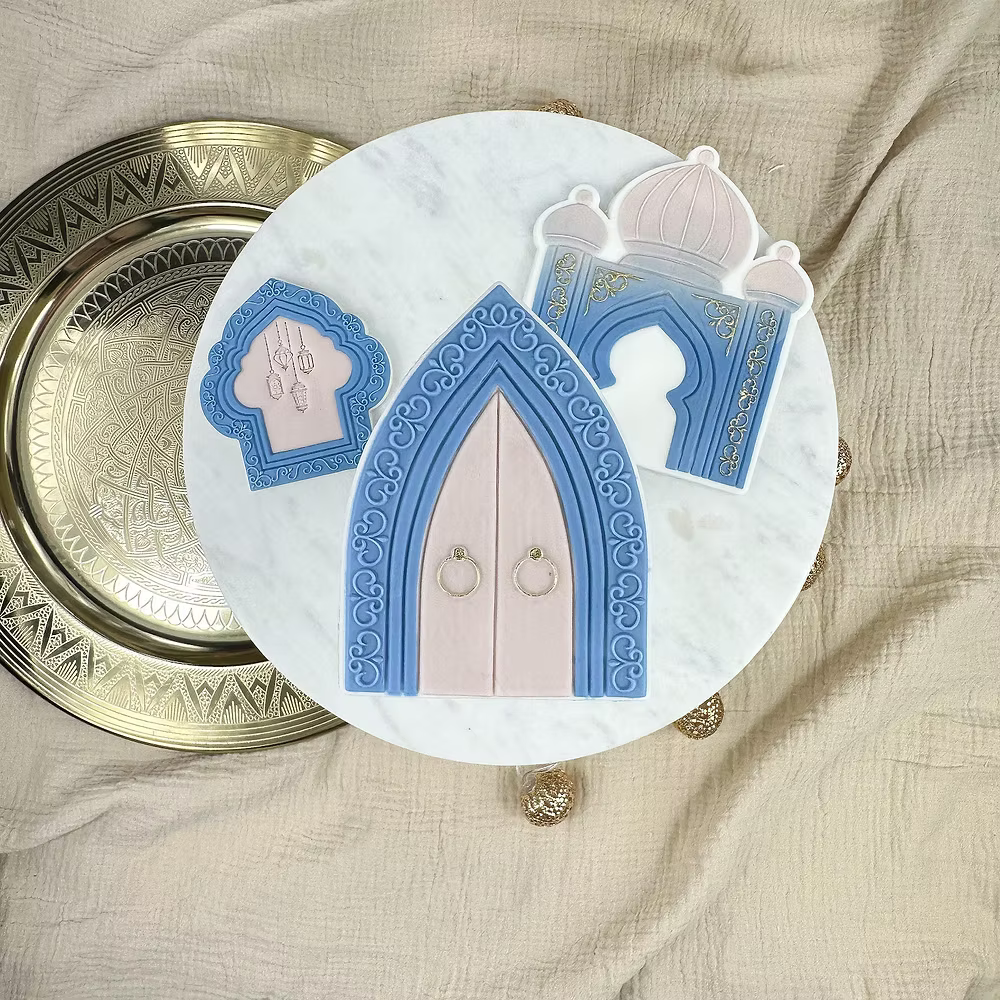 Tampon embosser + emporte-pièce à motif 3D cadre de porte arabe - CCF