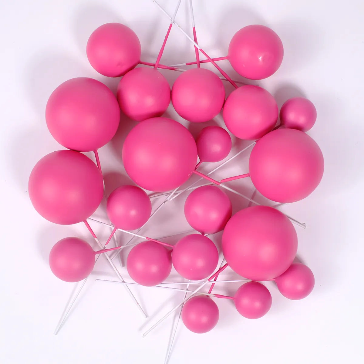 20 boules de décoration - Rose foncé