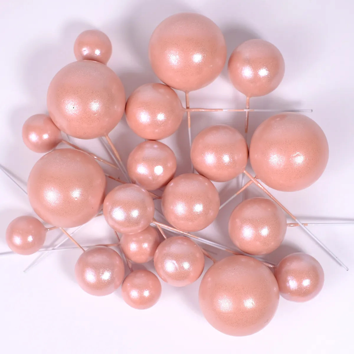 20 boules de décoration - Rose brillant
