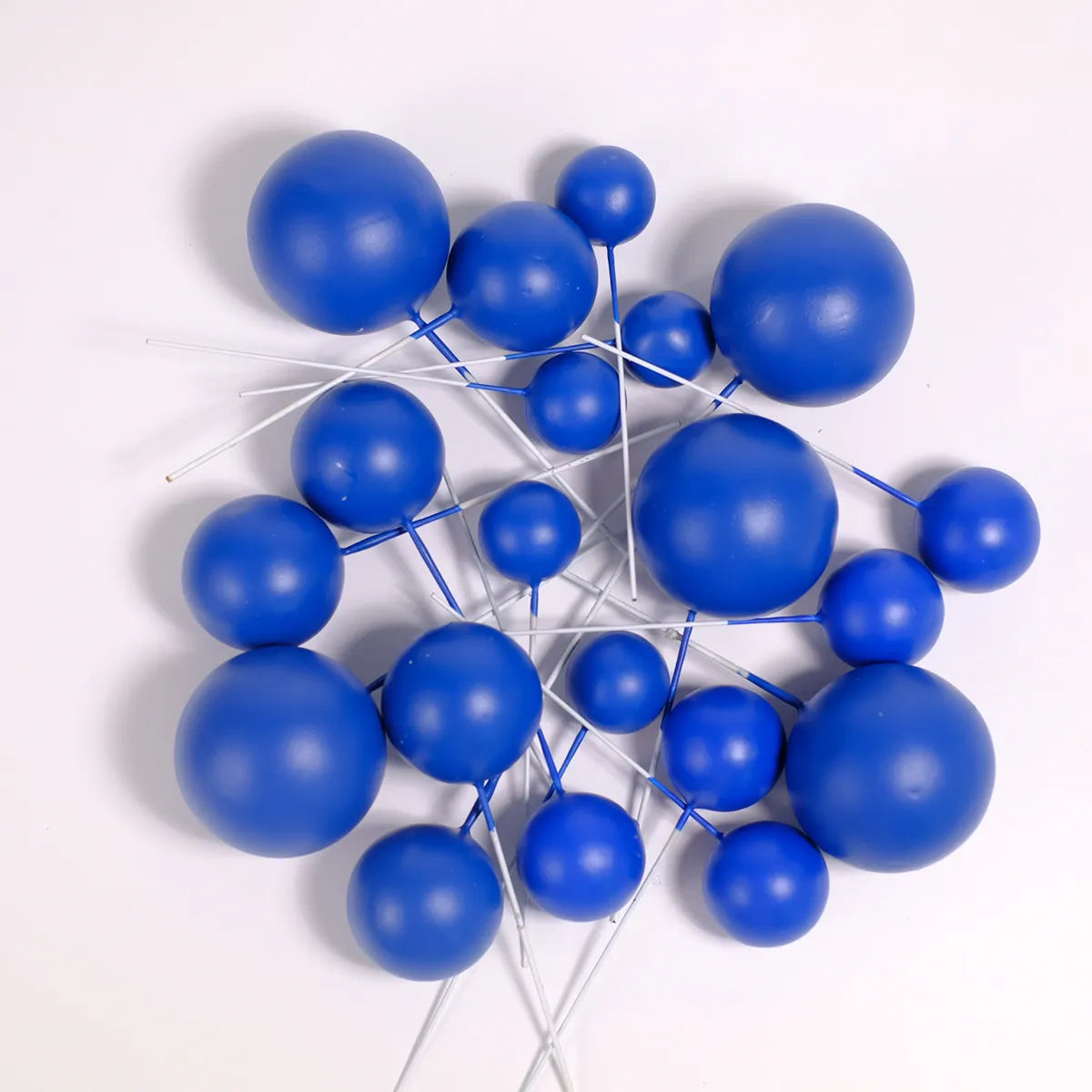 20 boules de décoration - Bleu royal