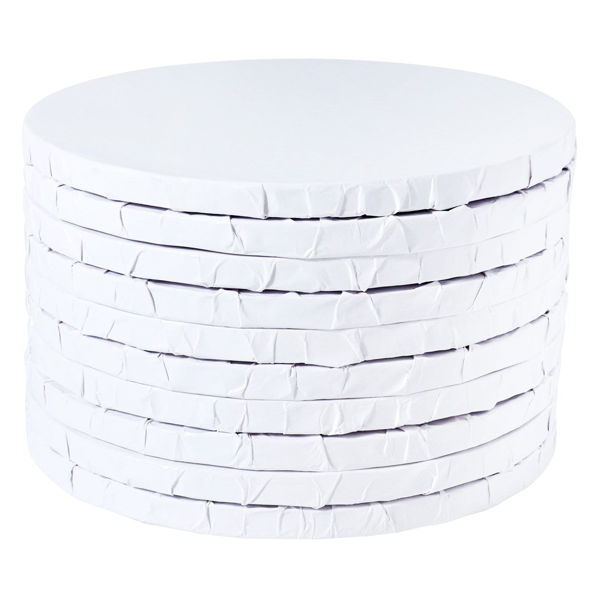 Set de 10 Plateaux à gâteau Ronds avec bords enveloppés Blanches 25cm - PME